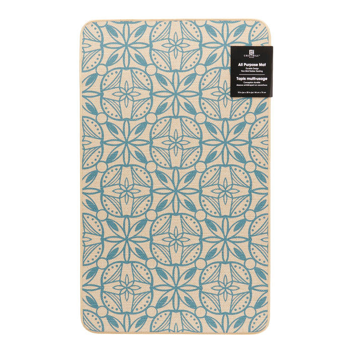 Printed Faux Linen Mat, 18-in x 30-in.