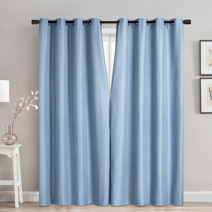 Blackout Jacquard Magnetic Closure Curtain with Grommets, 52-in x 84-in.