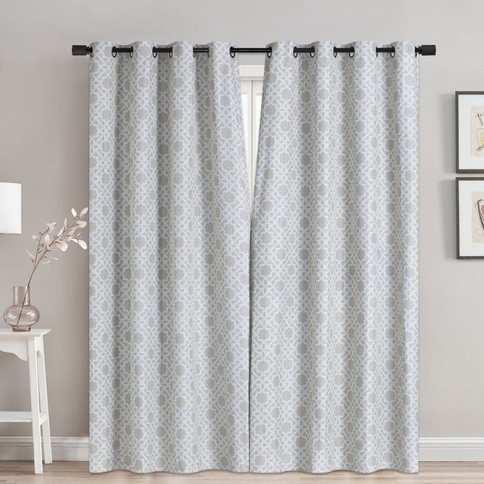 Blackout Faux Linen Magnetic Closure Curtain with Grommets, 52-in x 84-in.