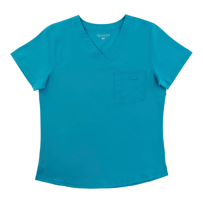 Options Women's Solid V-Neck Scrub Top