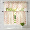 HomeStyles Printed Faux Linen Valance and Tiers Kitchen Curtain Set, 3-Piece