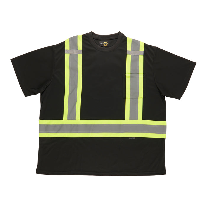 T-shirt de travail à manches courtes haute visibilité taille forte Jackfield pour hommes, noir