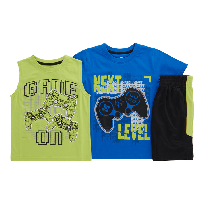Boys' Printed Top and Shorts Set, 3-Piece