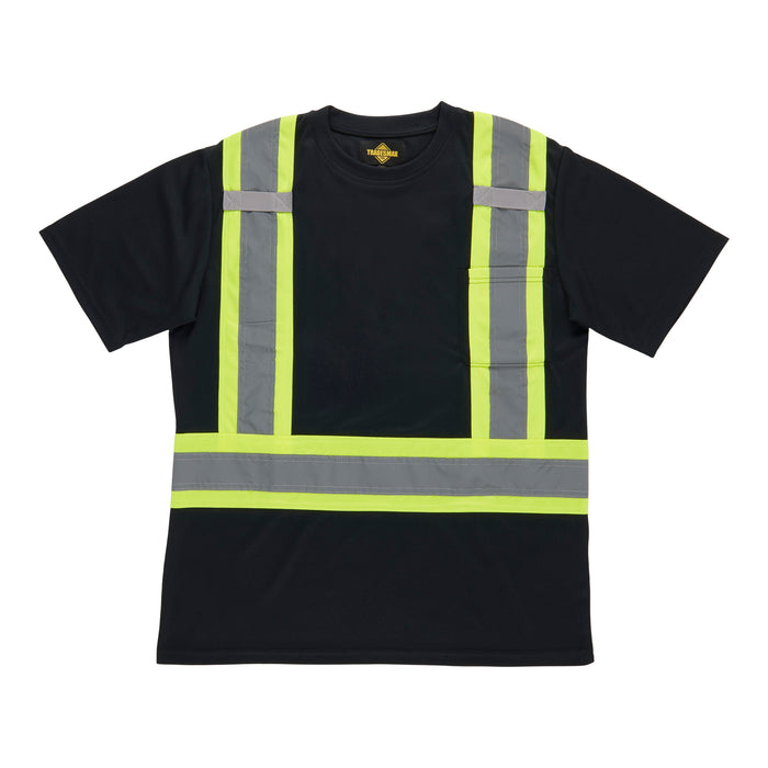 T-shirt haute visibilité noir en filet Tradesmax Pro pour hommes