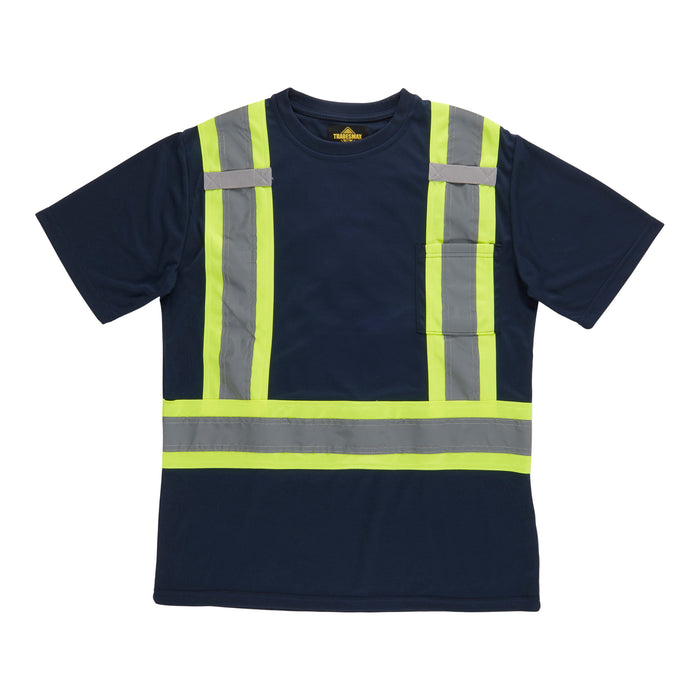 T-shirt haute visibilité marine en filet Tradesmax Pro pour hommes