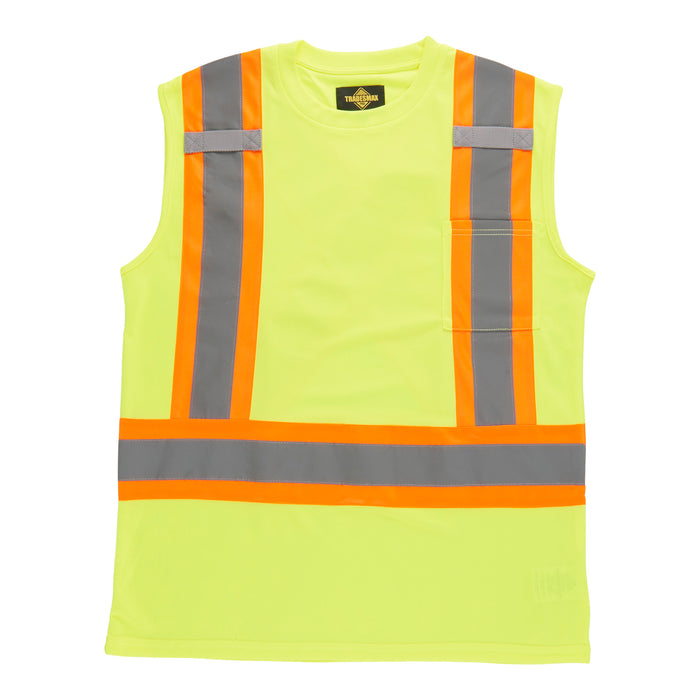 T-shirt haute visibilité jaune sans manches Tradesmax Pro pour hommes