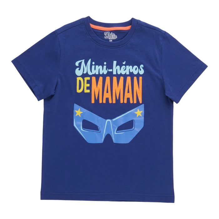T-shirt imprimé à manches courtes de la fête des Mères pour tout-petits, français