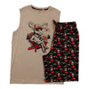 Pyjama avec short et haut à col rond sans manches Canada EH! pour hommes, 2 pièces