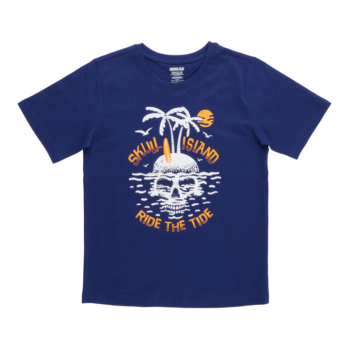 T-shirt imprimé à manches courtes Fête à la plage SURVIVAL GEAR pour garçons