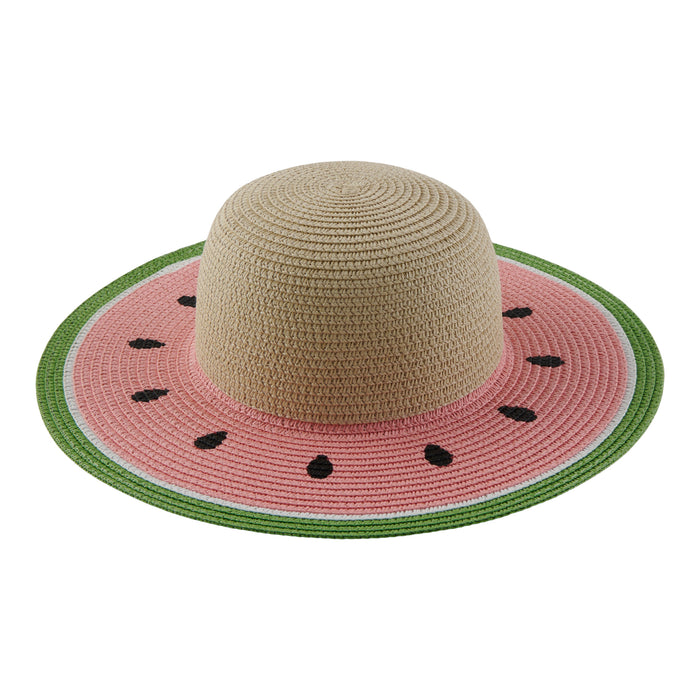 Chapeau de paille à motifs de fruits pour enfants