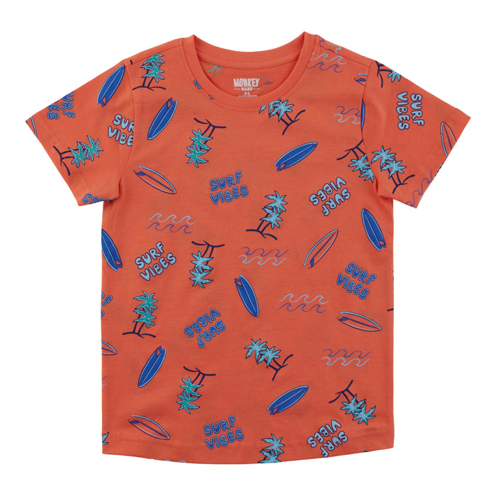 T-shirt imprimé à manches courtes Fête à la plage MONKEY BARS pour tout-petits