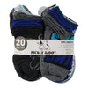 Boys' Pickle & Dot Low Cut Ankle Socks, 20-Pack