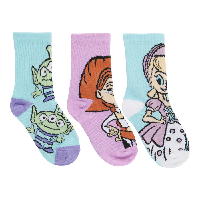 Girls' Licensed Toy Story Crew Socks, 3-Pack