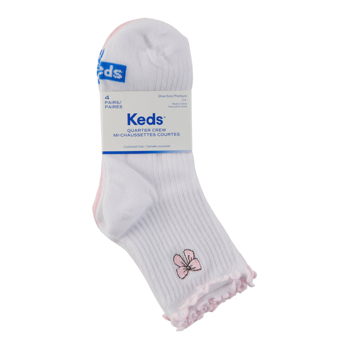 Mi-chaussettes courtes Keds pour filles, emb. de 4