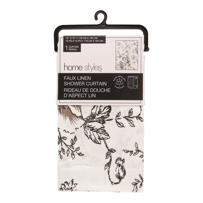 HomeStyles Faux Linen Shower Curtain, 70-in x 72-in.