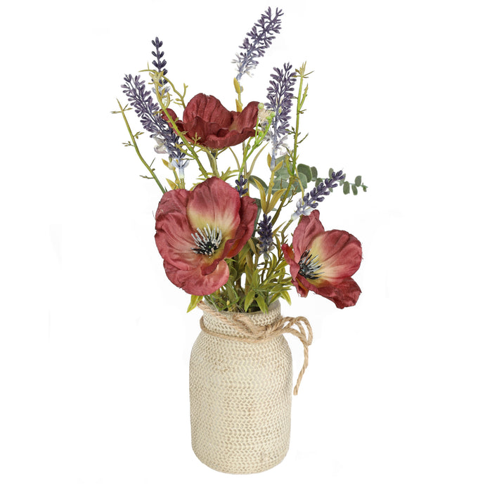 Poppy Floral Pots, Assorted, 4.7-in x 12.5-in.