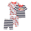 Pyjama imprimé à manches courtes pour tout-petits, 4 pièces