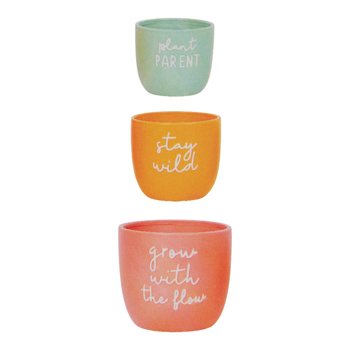 HomeStyles Funny Planters, English, 3 Pack