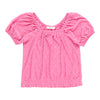 Girls' Short Sleeve Eyelet Top