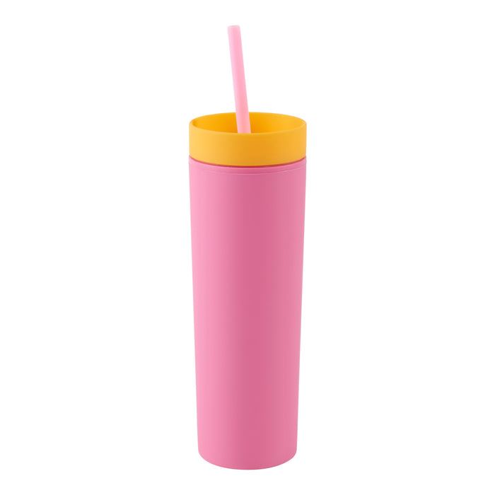 Bouteille à double paroi avec paille, 2,6 po x 2,8 po x 8,4 po