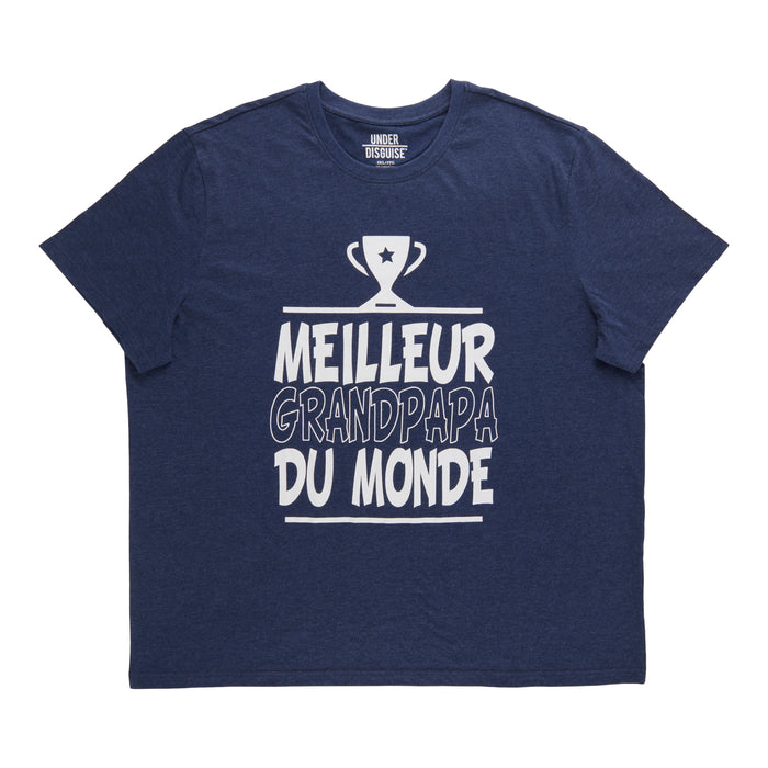 T-shirt de fantaisie à manches courtes taille forte pour hommes, français
