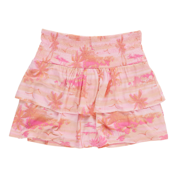BELLA & BIRDIE Girls' Pool Party Printed 2-Tier Skort