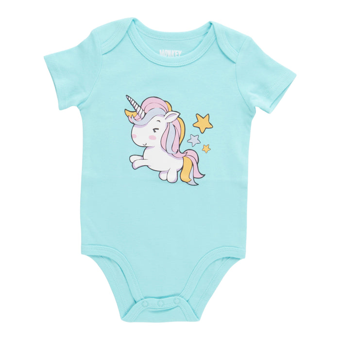 MONKEY BARS Infant Girls' Pool Party Printed Short Sleeve Onesie, 0-24 Month