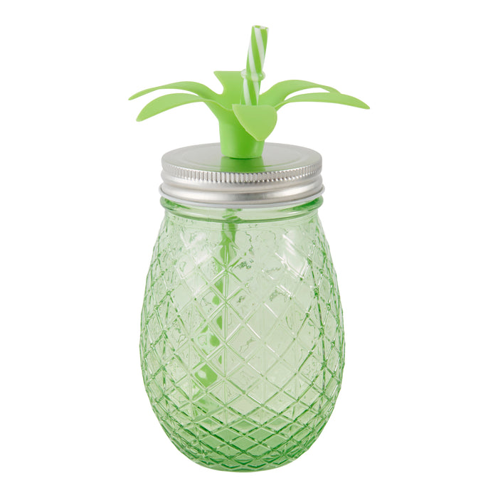 Pot Mason en forme d’ananas avec paille