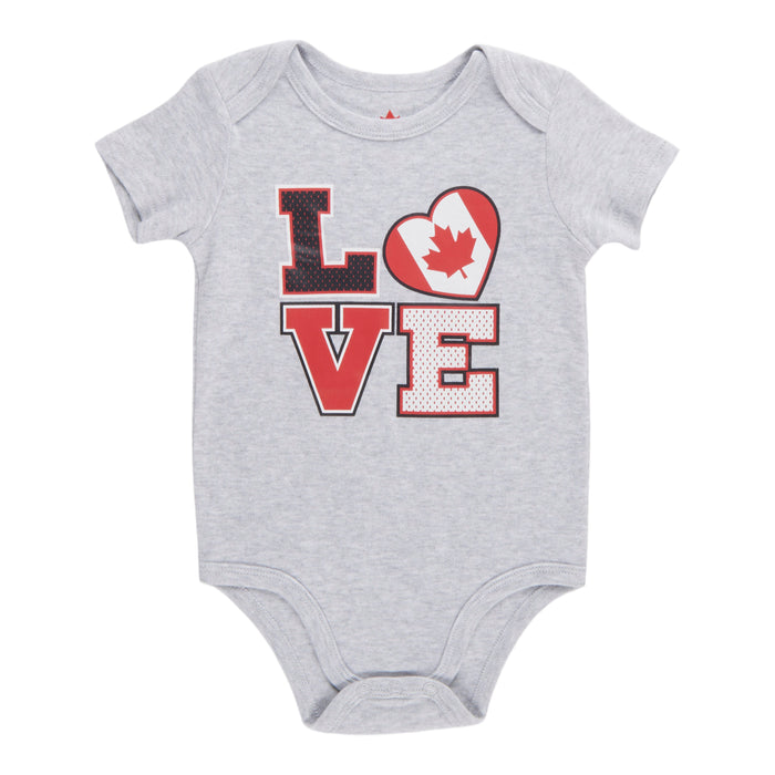 Canada EH! Infant Unisex Short Sleeve Printed Onesie, 0-24 Month