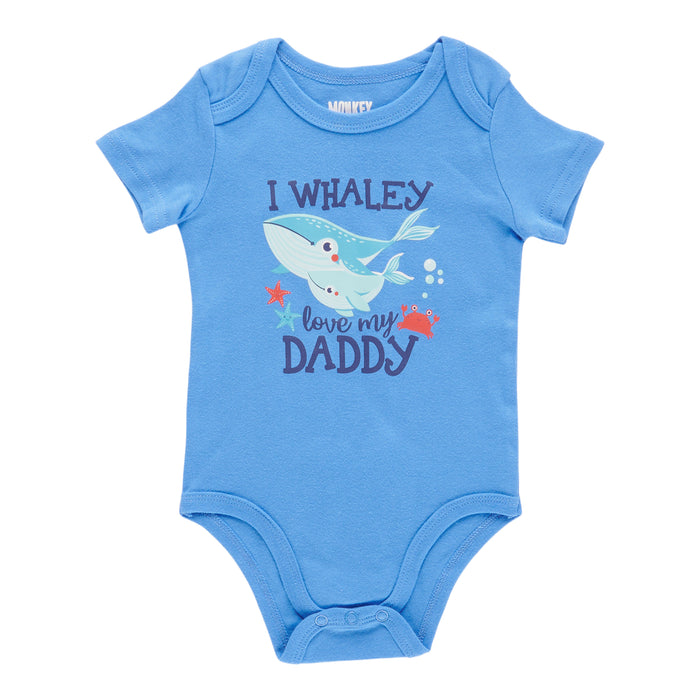 MONKEY BARS Infant Boys' Father's Day Short Sleeve Onesie, English, 0-24 Month