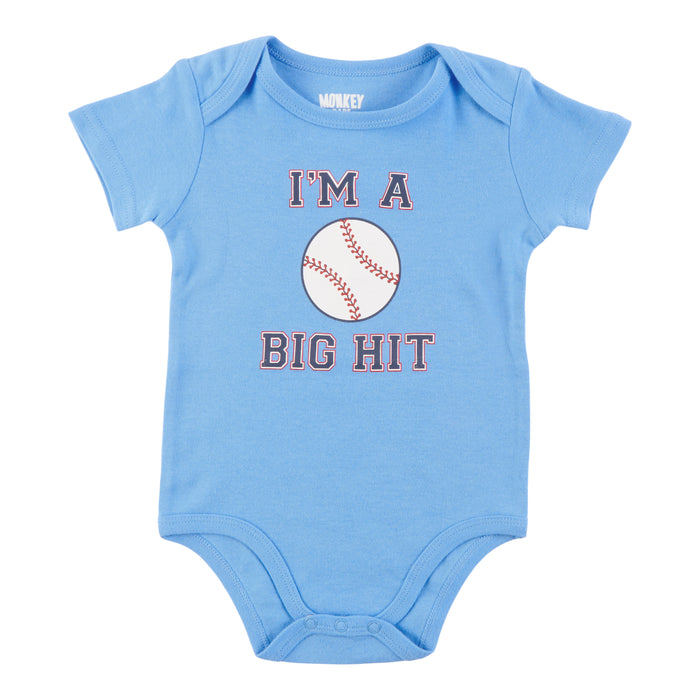 MONKEY BARS Infant Boys' Beach Party Printed Short Sleeve Onesie, English, 0-24 Month
