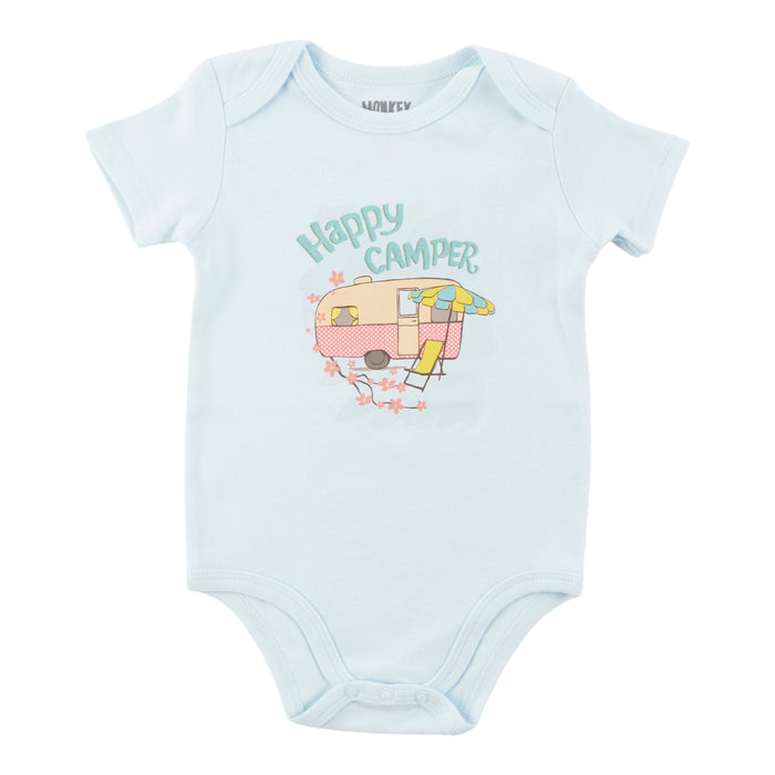 Cache-couche imprimé à manches courtes Fête à la piscine MONKEY BARS pour bébés filles, anglais, 0 à 24 mois