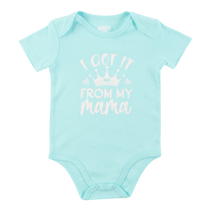 MONKEY BARS Infant Girls' Pool Party Printed Short Sleeve Onesie, English, 0-24 Month