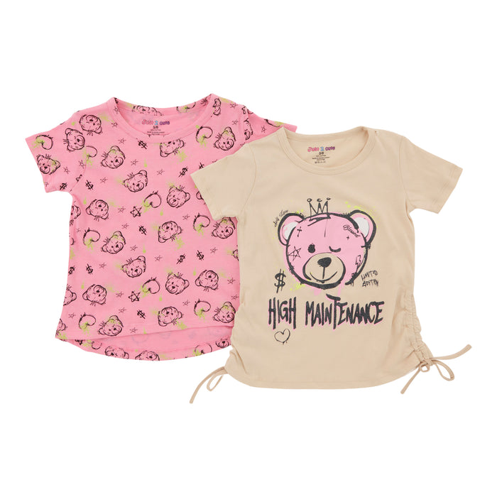 Toddler Girls' Printed Short Sleeve T-Shirt, Assorted