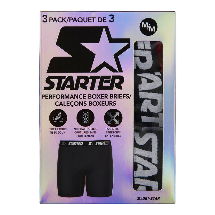 Starter Men's Performance Boxer Briefs, 3-Pack