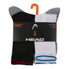 Mi-chaussettes HEAD pour hommes, emb. de 6 paires