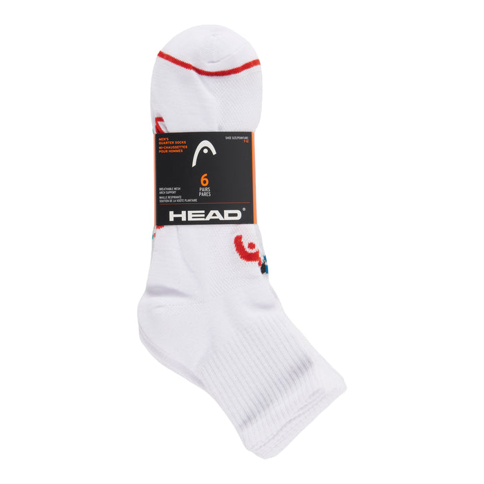 Head Men's Quarter Crew Socks, 6-Pack