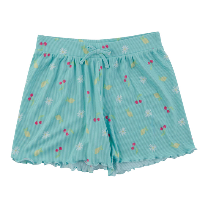 BELLA & BIRDIE Girls' Day Dreamer Ribbed Printed Shorts