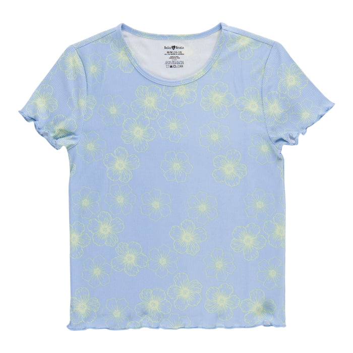 T-shirt côtelé à manches courtes Fête à la piscine BELLA & BIRDIE pour filles