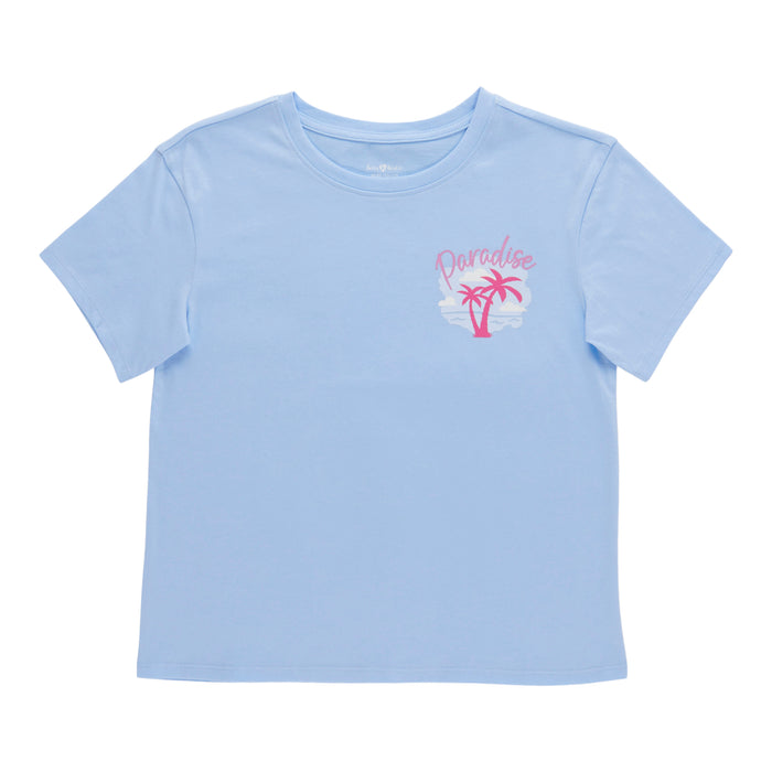 BELLA & BIRDIE Girls' Pool Party Chest Print Short Sleeve T-Shirt