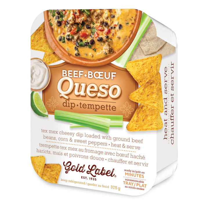 Gold Label Beef Hot Dips Tex Mex Queso, 375 g