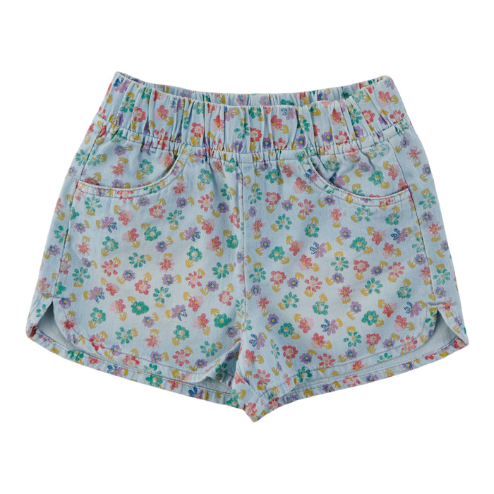Short en denim popeline pour toutes-petites