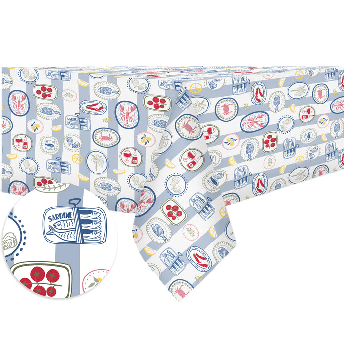 Ocean Side PEVA Tablecloth, 60-in x 80-in.