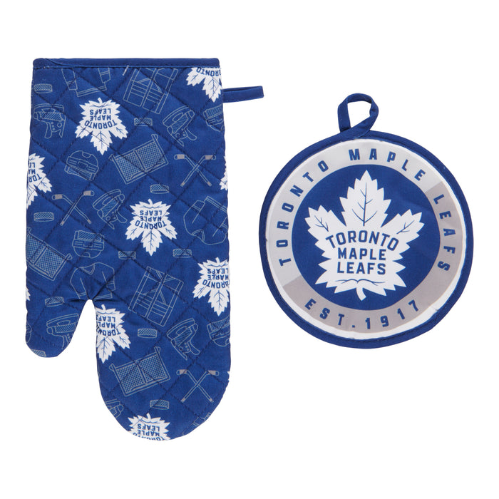 Ensemble gant de cuisine et poignée des Maple Leafs de Toronto de la LNH, 2 pièces