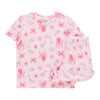 MONKEY BARS Toddler Girls' Printed Ribbed Short Sleeve Pajama Set, 2-Piece