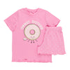 Pyjama côtelé imprimé à manches courtes BELLA & BIRDIE pour filles, 2 pièces