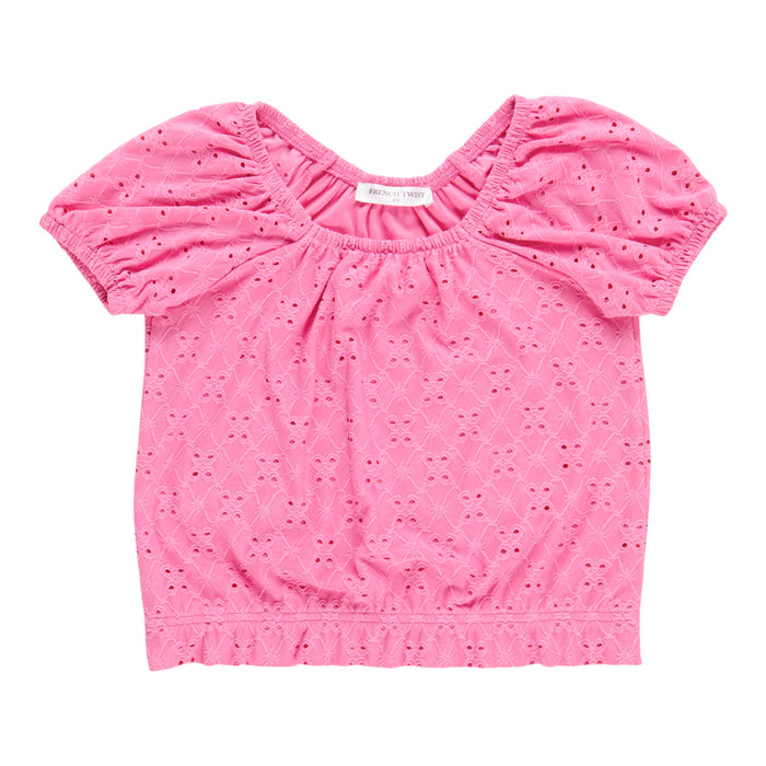 Toddler Girls' Short Sleeve Eyelet Top