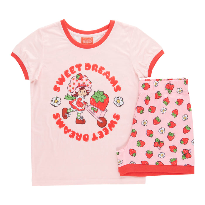 Girls' Licensed Printed Short Sleeve Pajama Set, 2-Piece