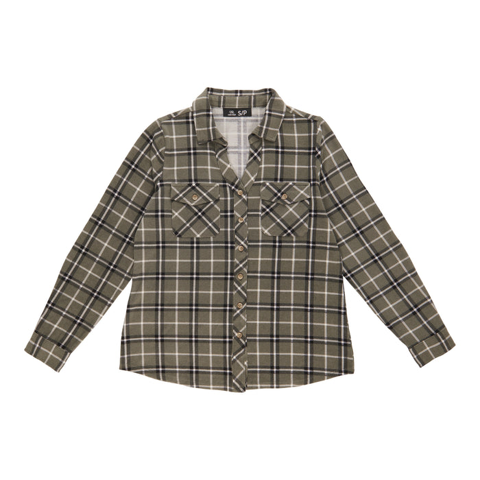 Women's Plaid Button-Up Shirt