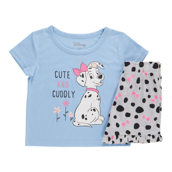 Ensemble de pyjama à manches courtes imprimé sous licence pour toutes-petites, 2 pièces